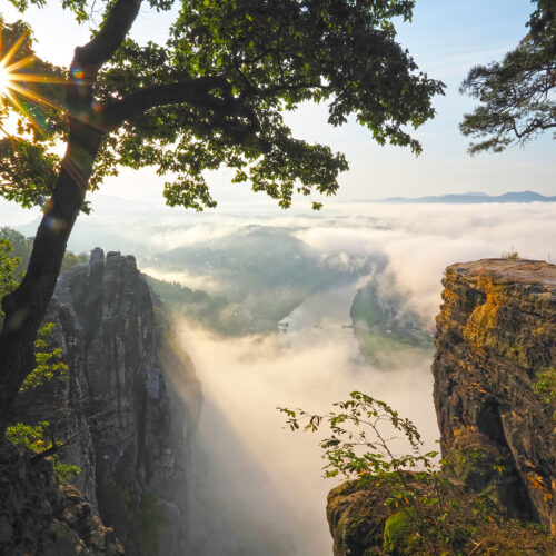 Blick von der Bastei nach Rathen