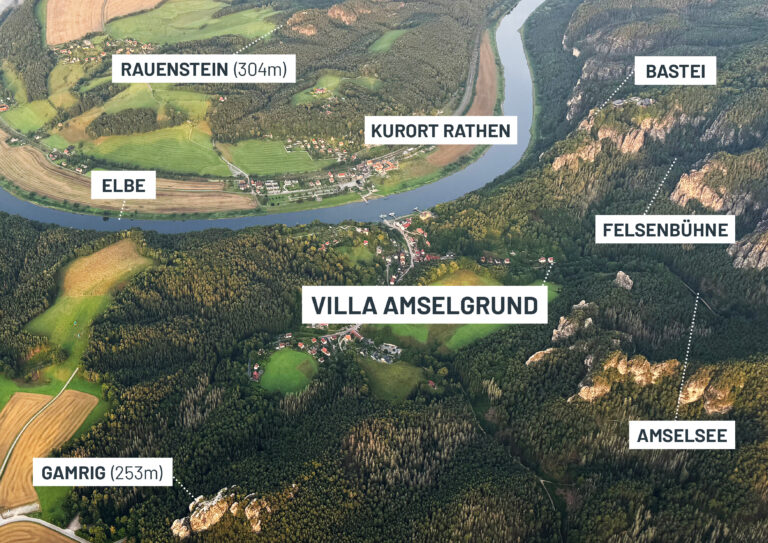 Lage der Villa Amselgrund